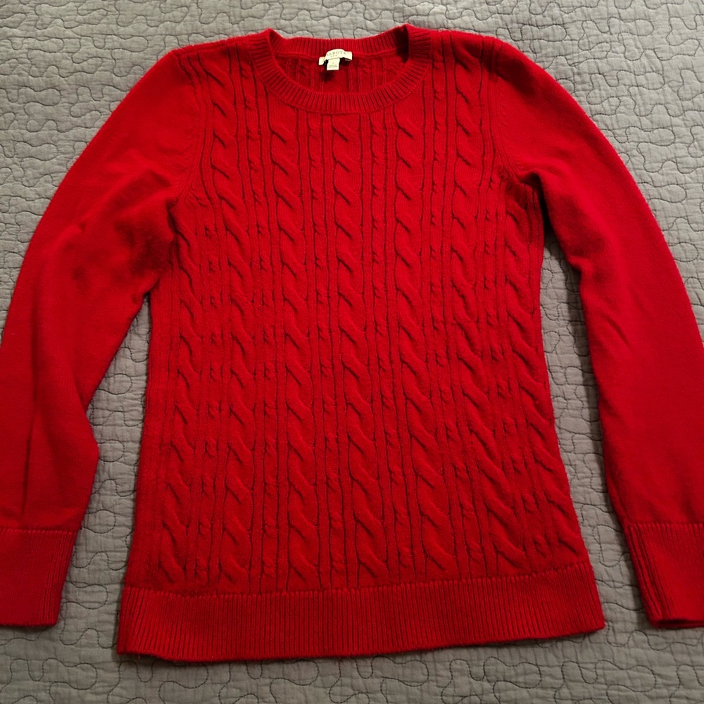 Talbots Women's Red Cable Knit Sweater